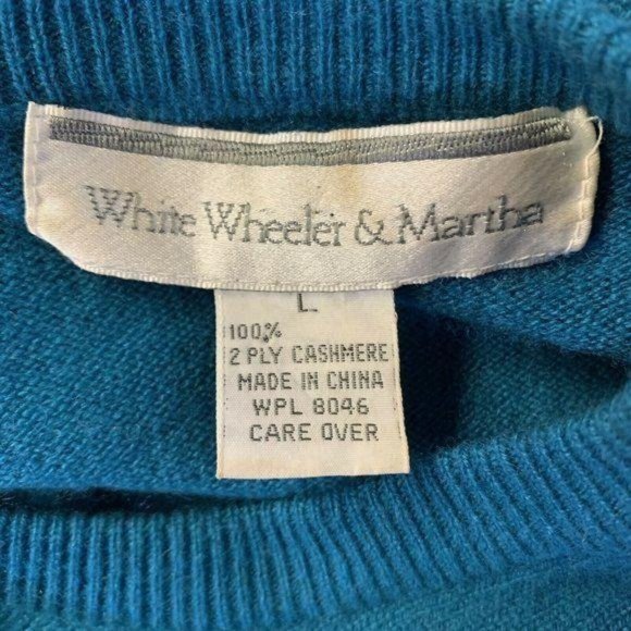 White Wheeler & Martha Cashmere Crewneck Sweater - Picture 8 of 8